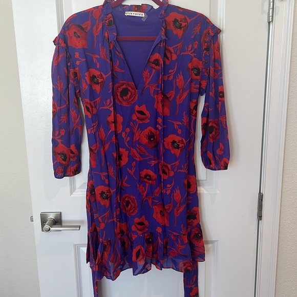 Alice + Olivia Women's Ellamae Floral Ruffle in Poppy Garden Print - Picture 5 of 11